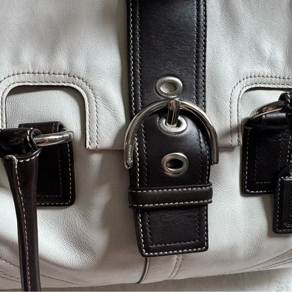 Coach Soho Buckle Flap Satchel Bag + Matching Wallet Leather Authentic - Picture 6 of 10